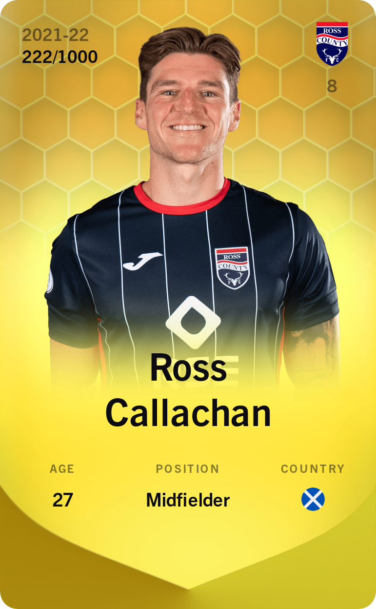 Sorare - Sorare Official - Ross Callachan 2021-22 • Limited 222/1000 - NFT # 32841242154736157781138781425355620177241338740867045080069368982727636319590