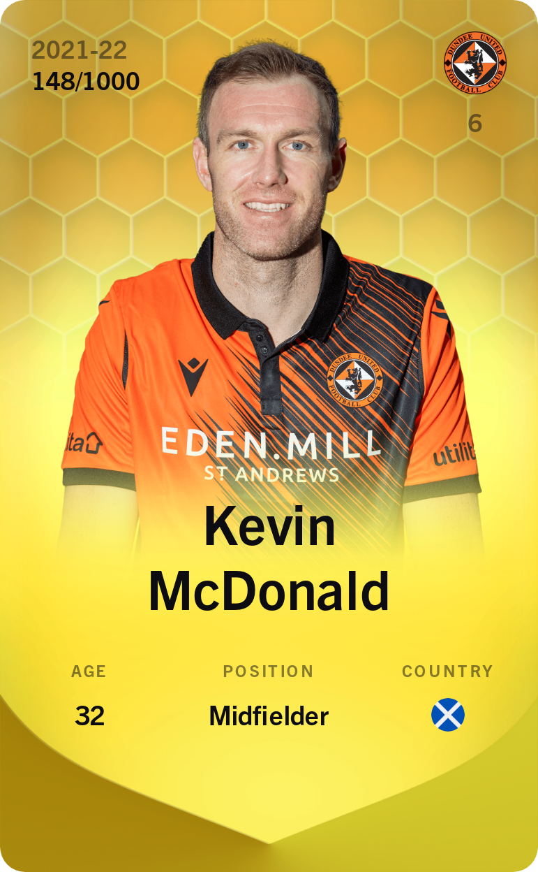Sorare - Sorare Official - Kevin McDonald 2021-22 • Limited 148/1000 - NFT # 931231521938356349804638767568309155824873017743967263669303000285922542451