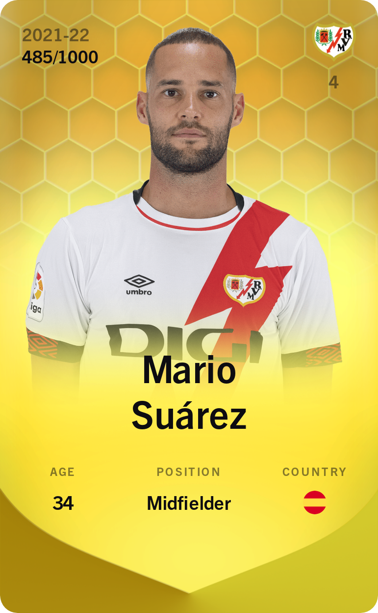 Sorare - Sorare Official - Mario Suárez 2021-22 • Limited 485/1000 - NFT # 31867592439916811310879130139221499935692656915667646585786002839075291555356