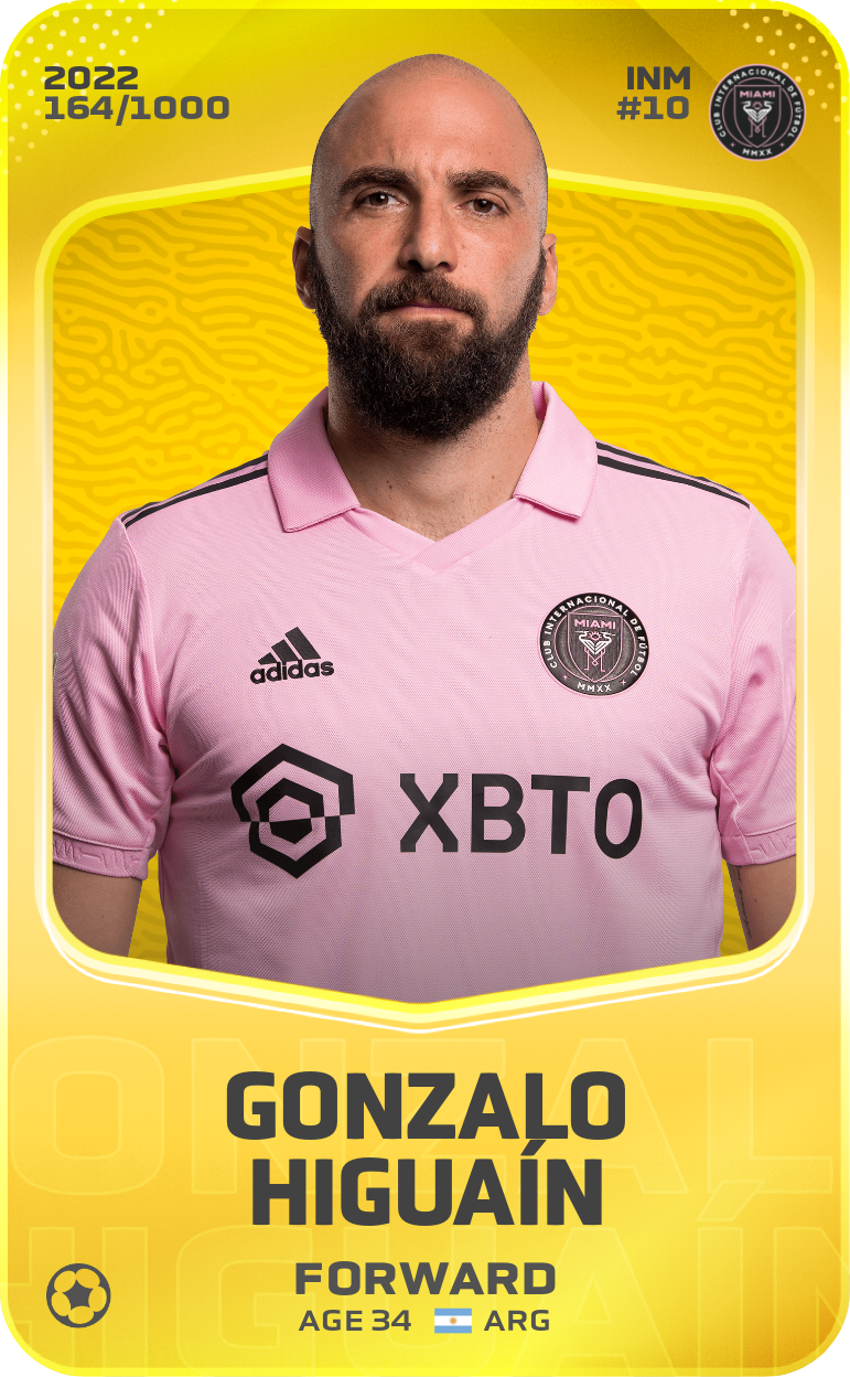 Sorare - Sorare Official - Gonzalo Higuaín 2022-23 • Limited 164/1000 - NFT # 26727797446272933489978772253368946879173998088723338034560418496401787903245