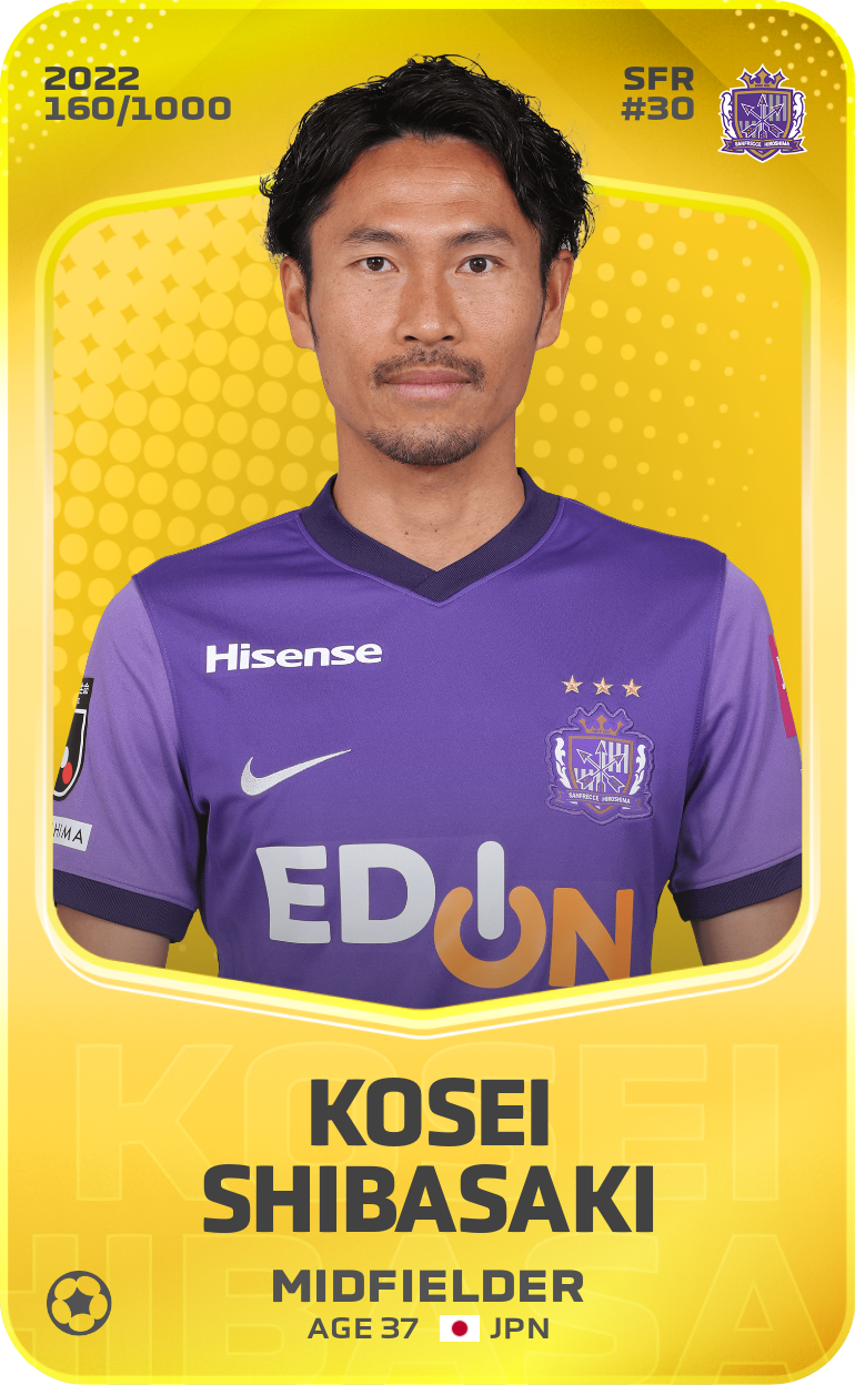 Sorare - Sorare Official - Kosei Shibasaki 2022-23 • Limited 160/1000 - NFT # 47610976009749975782457916387685178222303688545279085154636745203963234290244