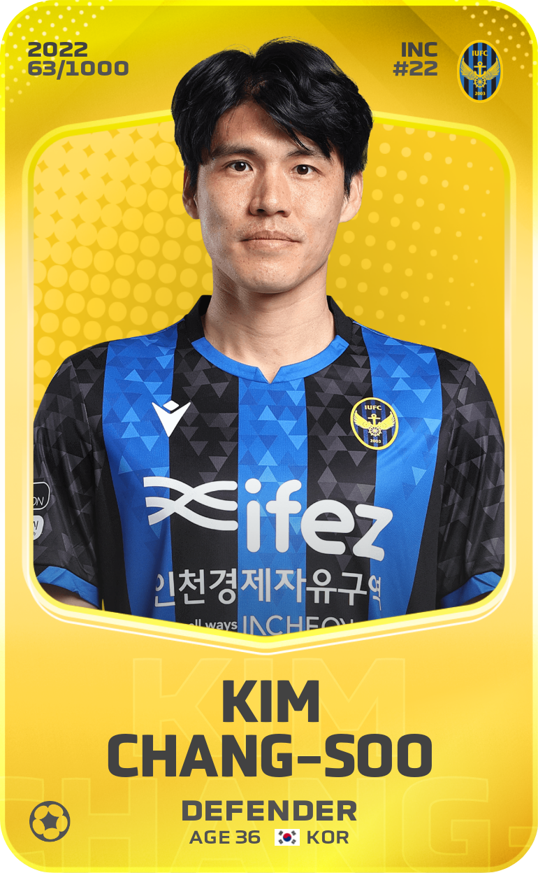 Sorare - Sorare Official - Kim Chang-Soo 2022-23 • Limited 63/1000 - NFT # 63982301397451811647854863370292476114114609952472785359255671272068921203505