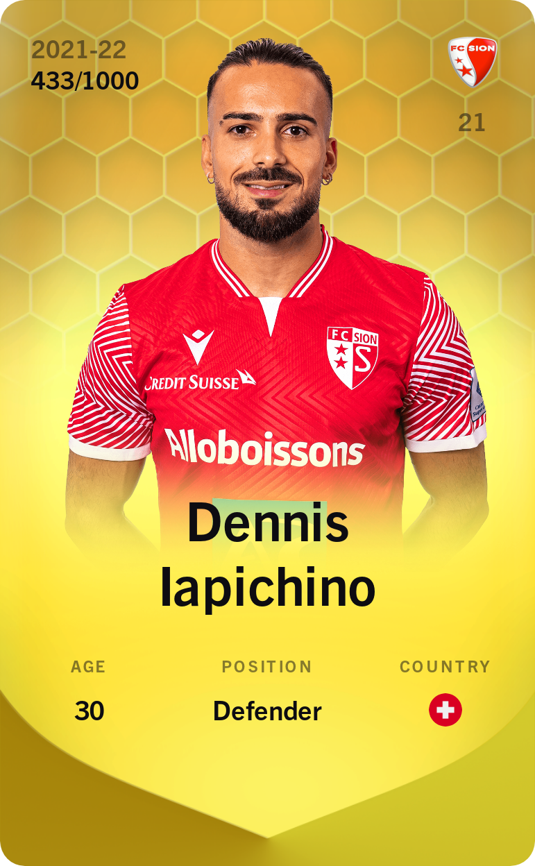 Sorare - Sorare Official - Dennis Iapichino 2021-22 • Limited 433/1000 - NFT # 743828411020670748604030782201130739989349847726668597489116263689420356583