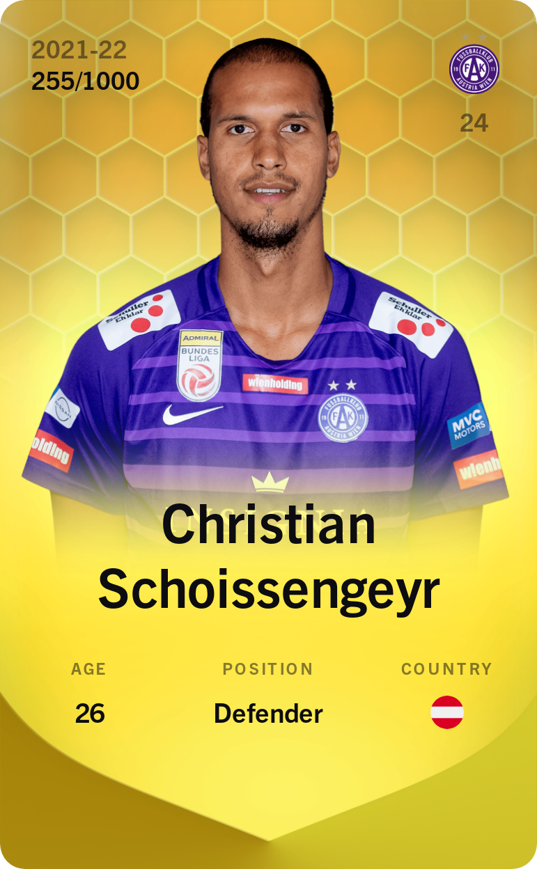 Sorare - Sorare Official - Christian Schoissengeyr 2021-22 • Limited 255/1000 - NFT # 7983940524746449124086520897839747349217942957332652333139296524735462538555