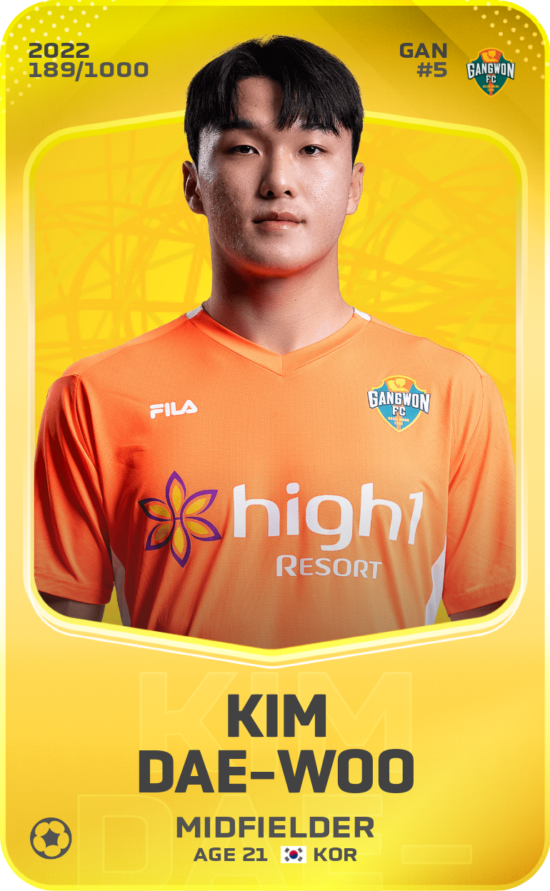 Sorare - Sorare Official - Kim Dae-Woo 2022-23 • Limited 189/1000 - NFT # 103601146338666719821110728613800218790130295357999522192642910101981800016627