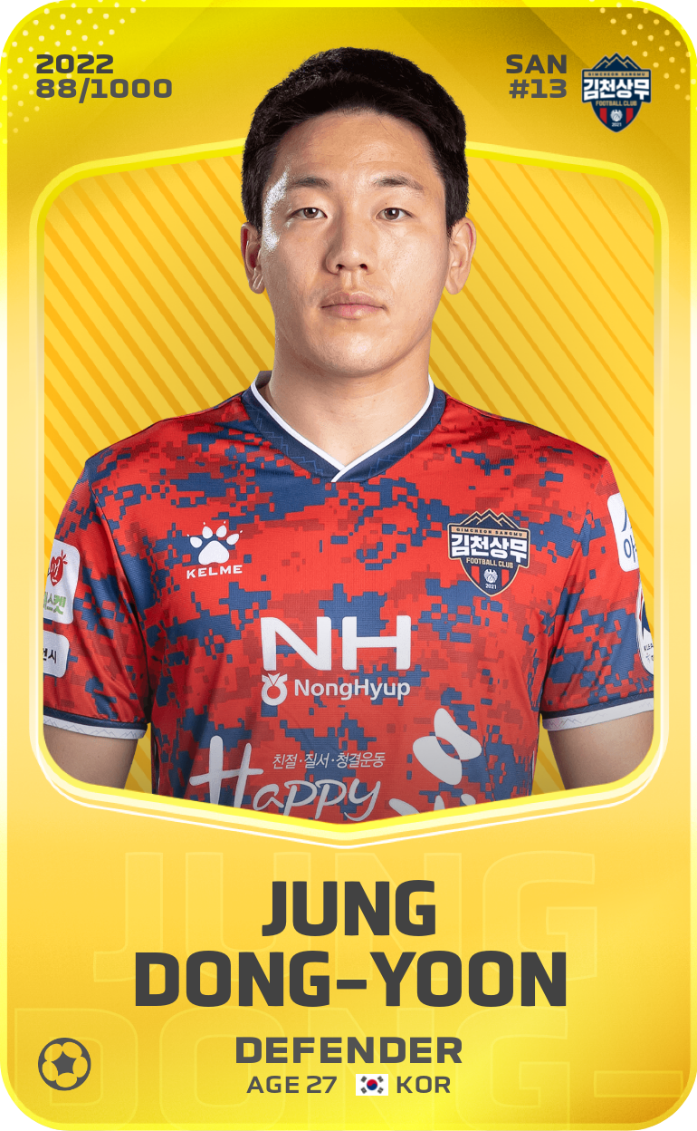 Sorare - Sorare Official - Jung Dong-Yoon 2022-23 • Limited 88/1000 - NFT # 85827775582669159340883517038304824234510991635087136828771466999743631668180