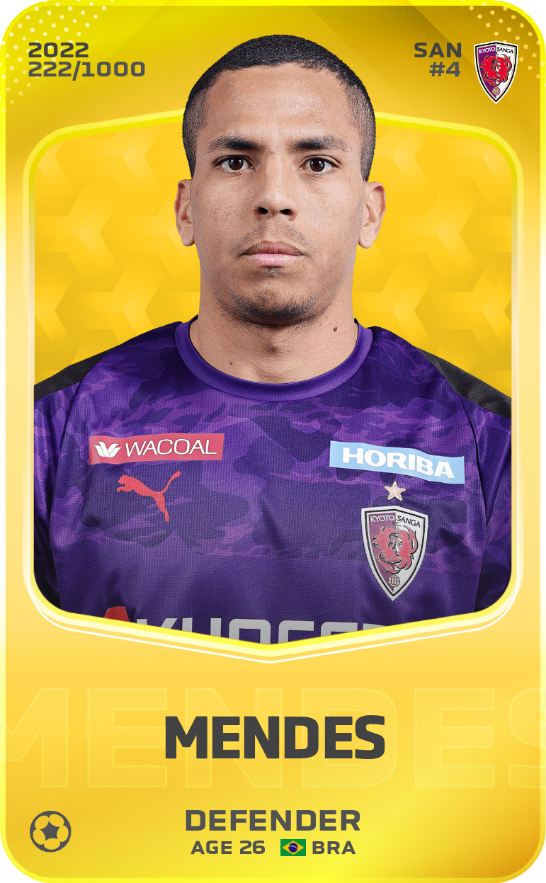 Sorare - Sorare Official - Mendes 2022-23 • Limited 222/1000 - NFT # 49281936979346297203818288011793566792813335066024138342904045228734231267962