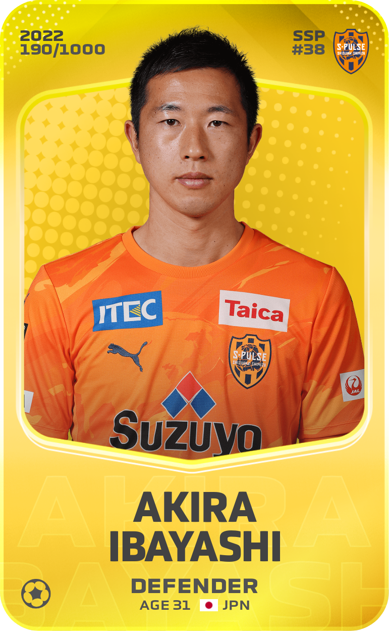 Sorare - Sorare Official - Akira Ibayashi 2022-23 • Limited 190/1000 - NFT # 92485886294943055972145560216004071720731160639250888716416009201638330315426