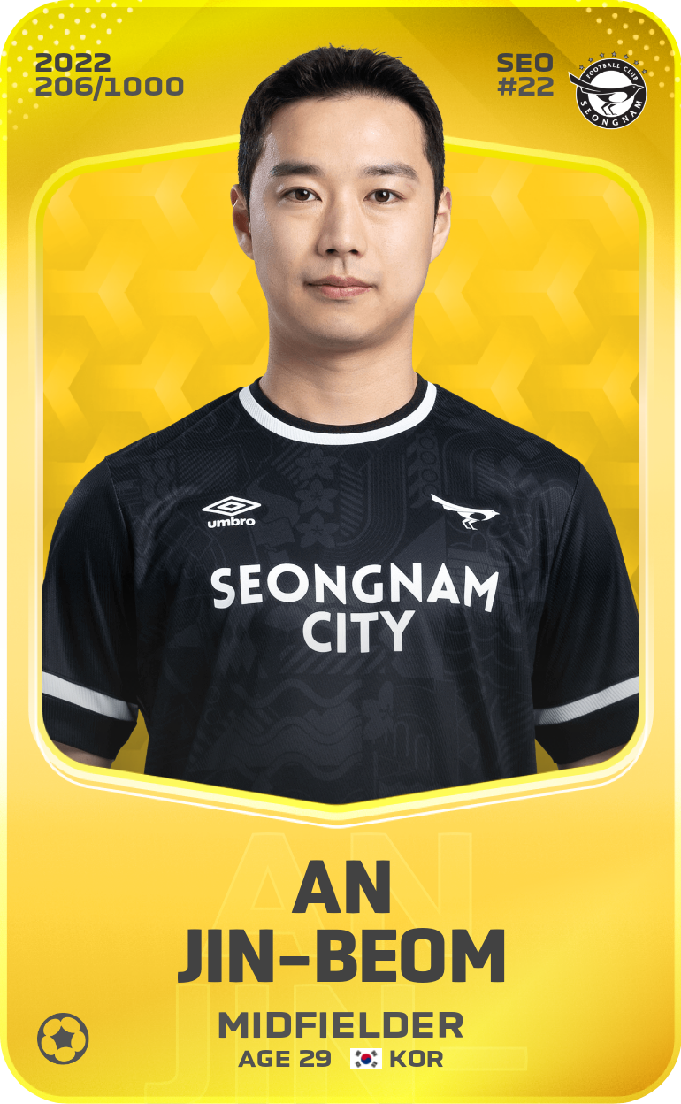 Sorare - Sorare Official - An Jin-Beom 2022-23 • Limited 206/1000 - NFT # 7111860178213847560772727202102485941714728575804431340091185912058561192968