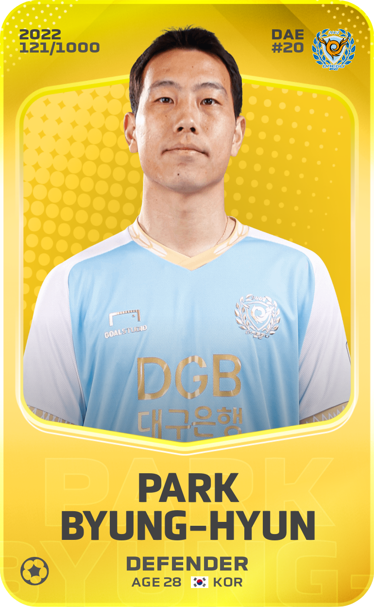Sorare - Sorare Official - Park Byung-Hyun 2022-23 • Limited 121/1000 - NFT # 107895534038037843899318453270686775811807767474041894440437650284946288479058