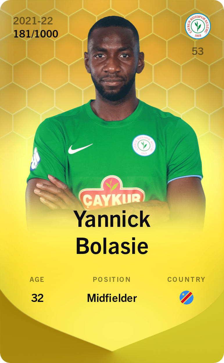 Sorare - Sorare Official - Yannick Bolasie 2021-22 • Limited 181/1000 - NFT # 50726229241804914704129819260757780767223977964288946566212067774860974559006