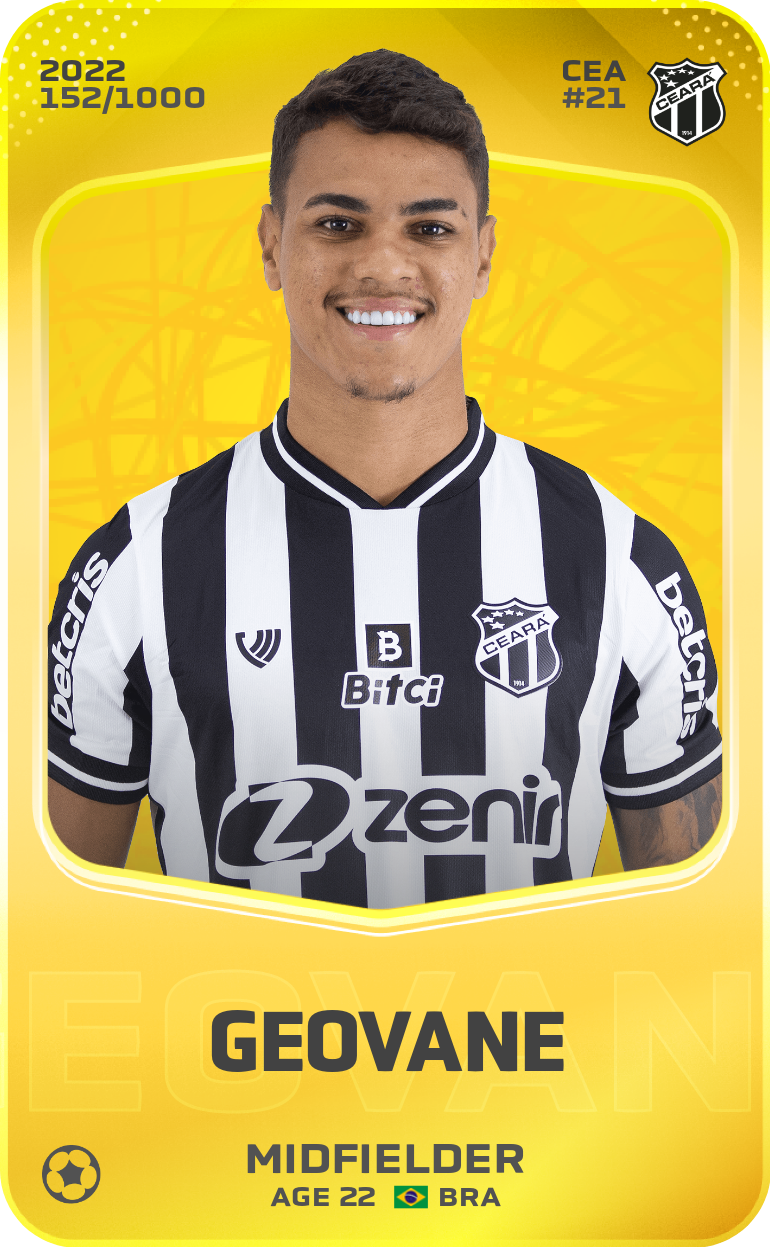 Sorare - Sorare Official - Geovane 2022-23 • Limited 152/1000 - NFT # 85441320596667873612989219157271185231297908651310374161129944775374829469040