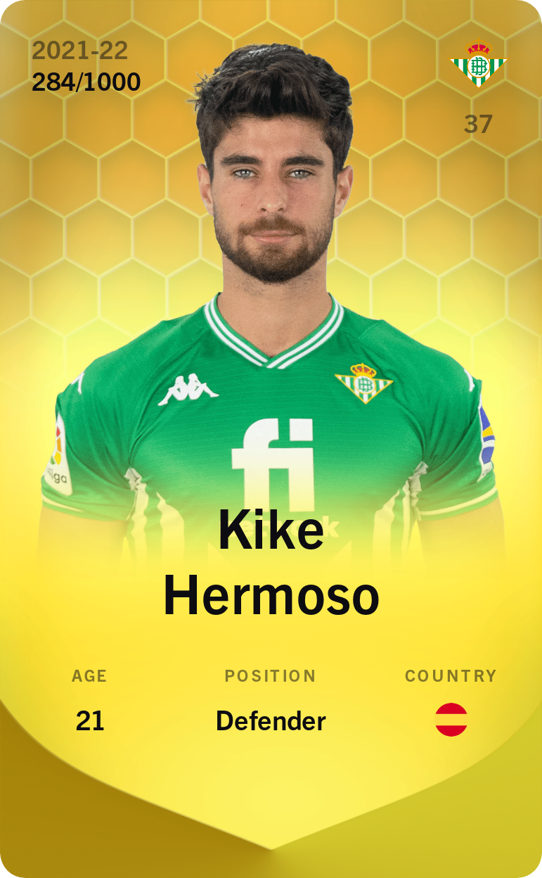 Sorare - Sorare Official - Kike Hermoso 2021-22 • Limited 284/1000 - NFT # 77044662436698429543747225363616363733459322064188456278666738604581749586545