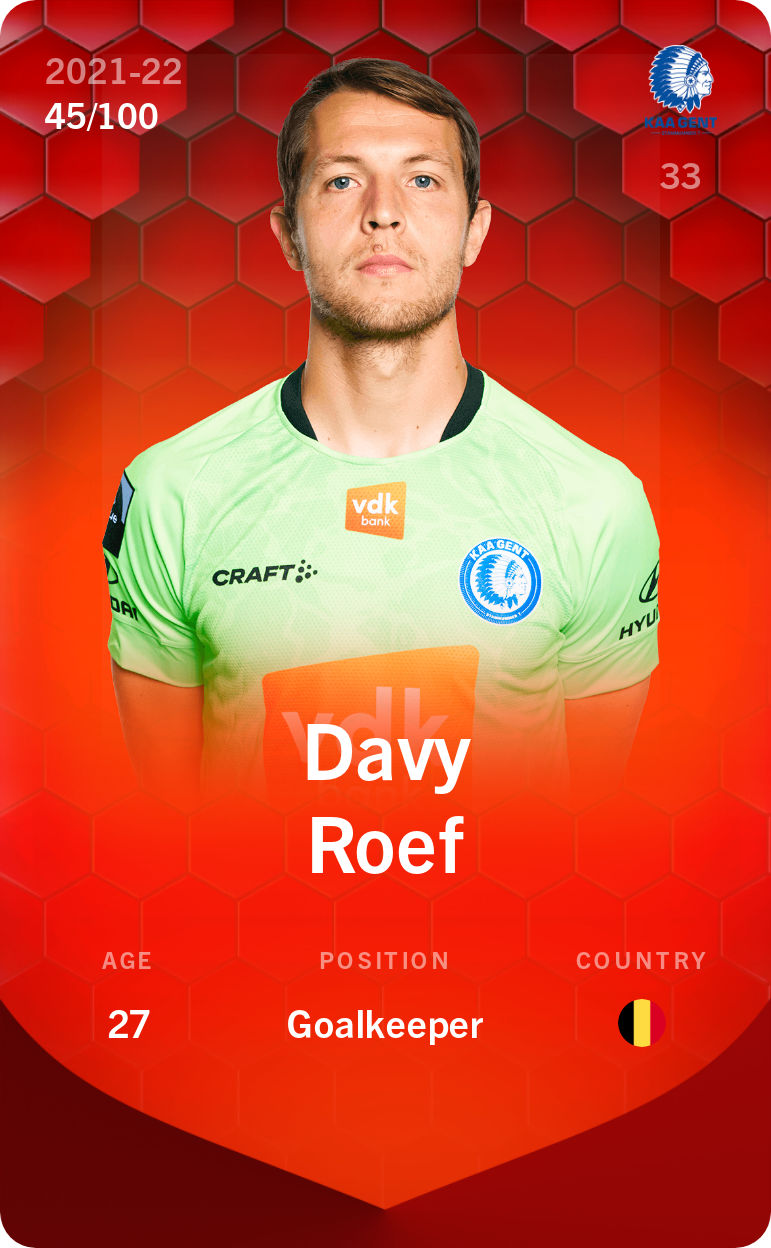 Sorare - Sorare Official - Davy Roef 2021-22 • Rare 45/100 - NFT # 33190992309925992657070365400521842328565837540303062111633777702686701674808