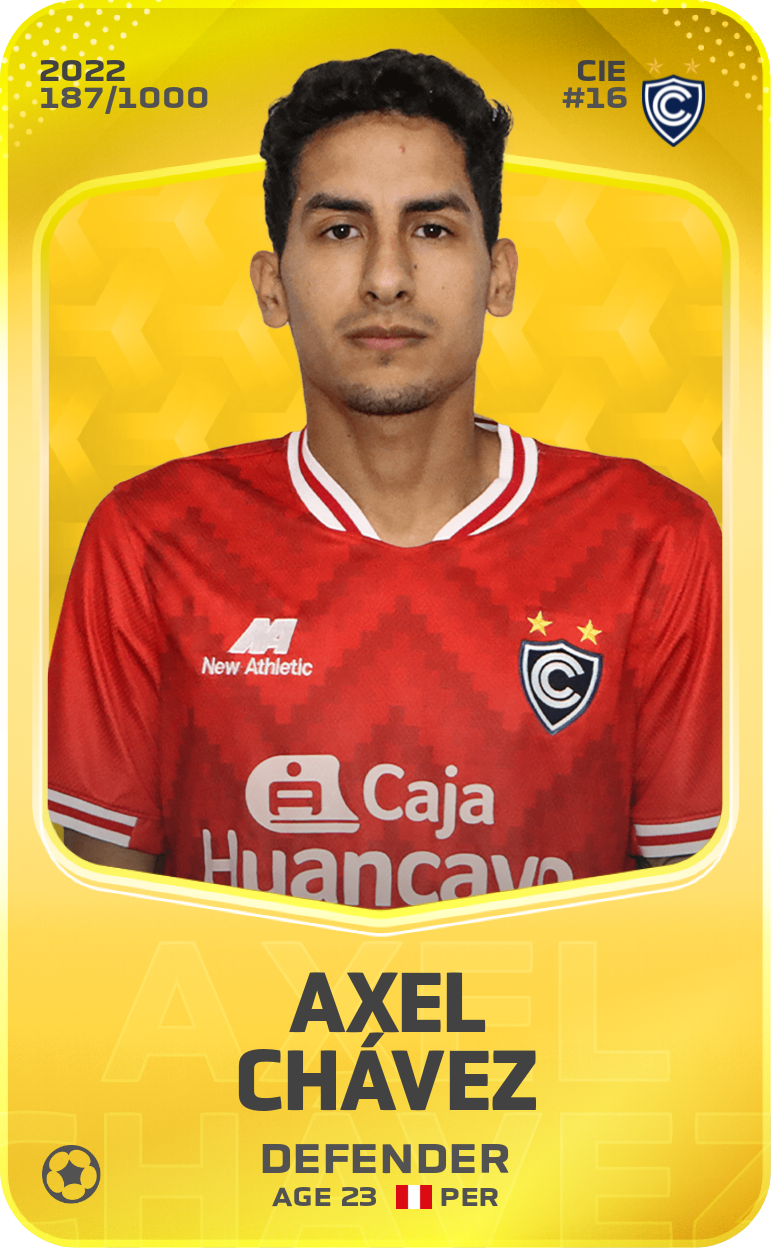 Sorare - Sorare Official - Axel Chávez 2022-23 • Limited 187/1000 - NFT # 83493071278319100038990571556968120320461132976567451588634586182760304479654