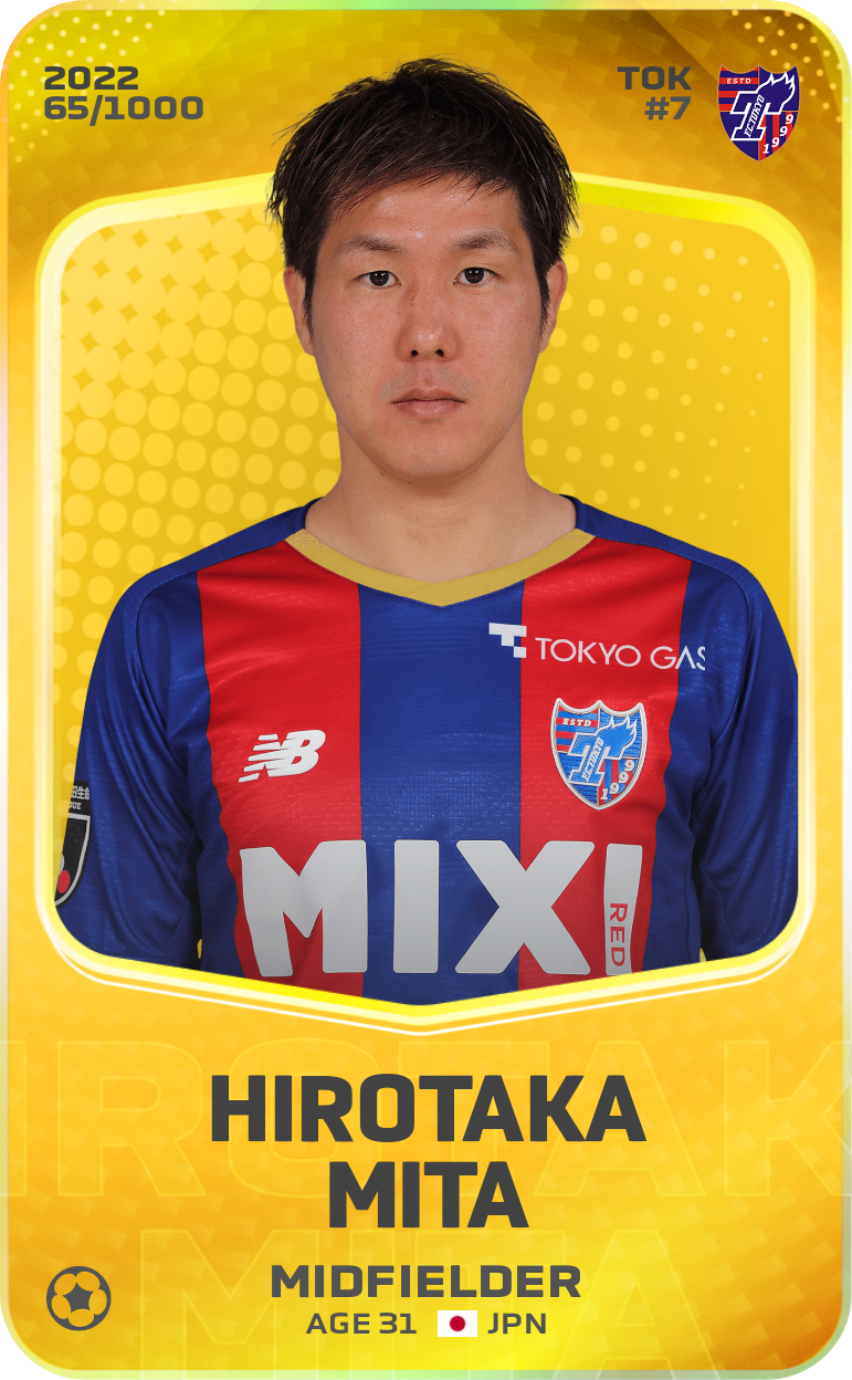 Sorare - Sorare Official - Hirotaka Mita 2022-23 • Limited 65/1000 - NFT # 18310604855542835075456974087702420964981207723462701100588998681395136632892