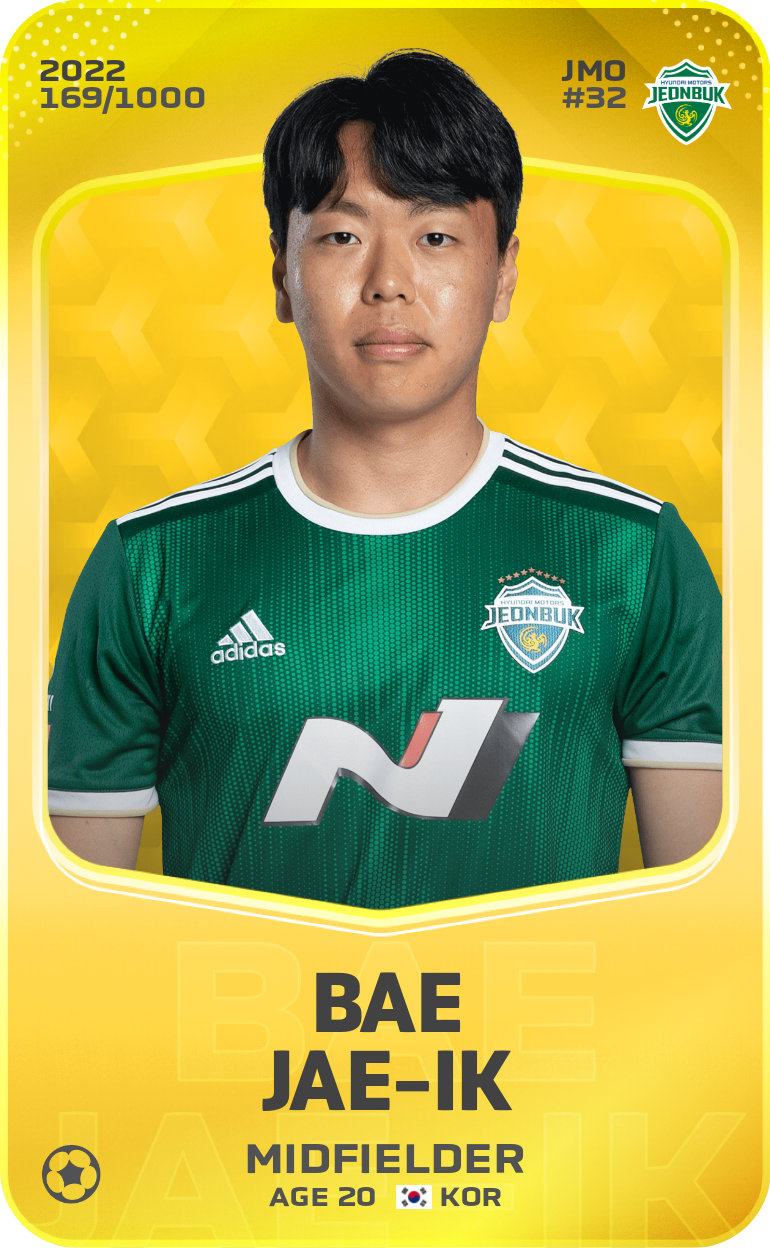 Sorare - Sorare Official - Bae Jae-ik 2022-23 • Limited 169/1000 - NFT # 61228121435059467282767603906295751384583154652656700043481526015825765032007