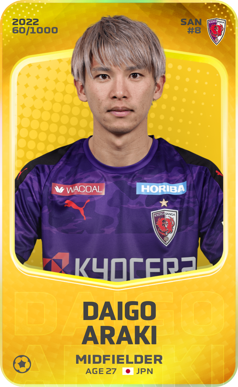 Sorare - Sorare Official - Daigo Araki 2022-23 • Limited 60/1000 - NFT # 107721704018059227597090224987031610736392447315624090833387077616828058413028