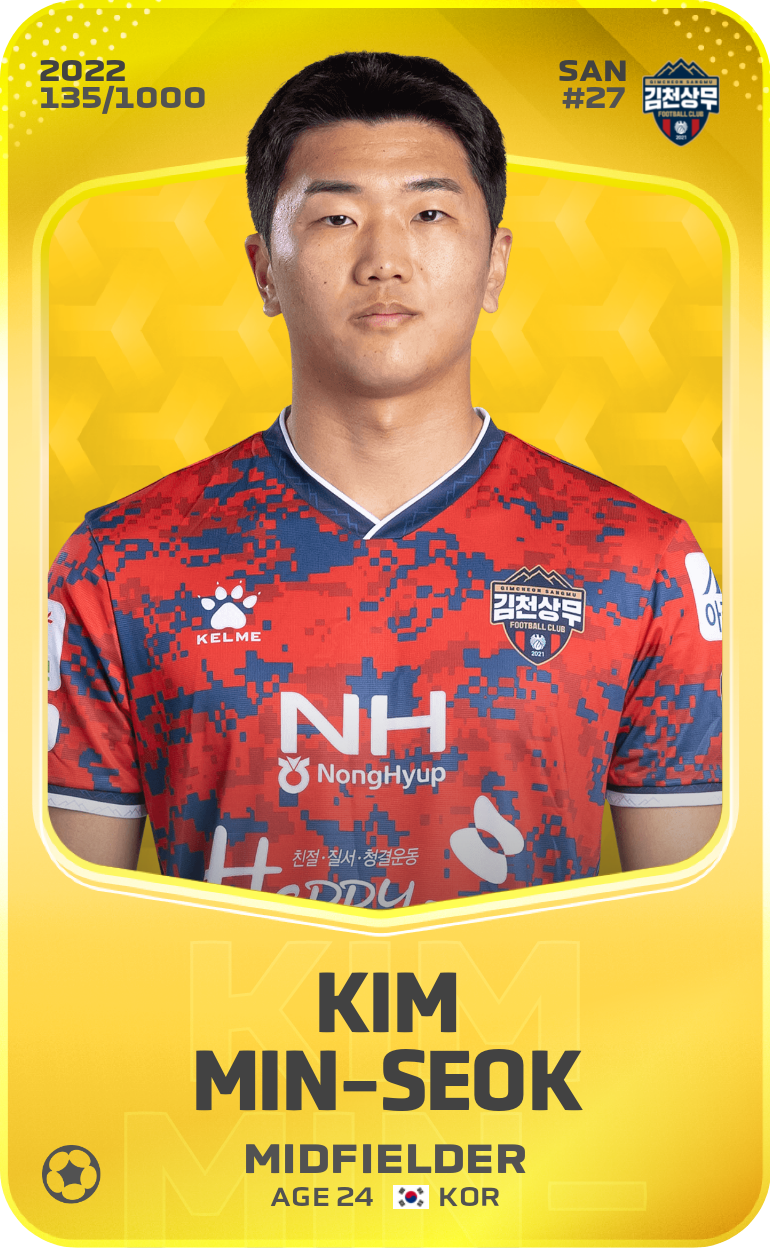 Sorare - Sorare Official - Kim Min-Seok 2022-23 • Limited 135/1000 - NFT # 3432911130014794378506318379255426728772304241300054068864987980226471537978