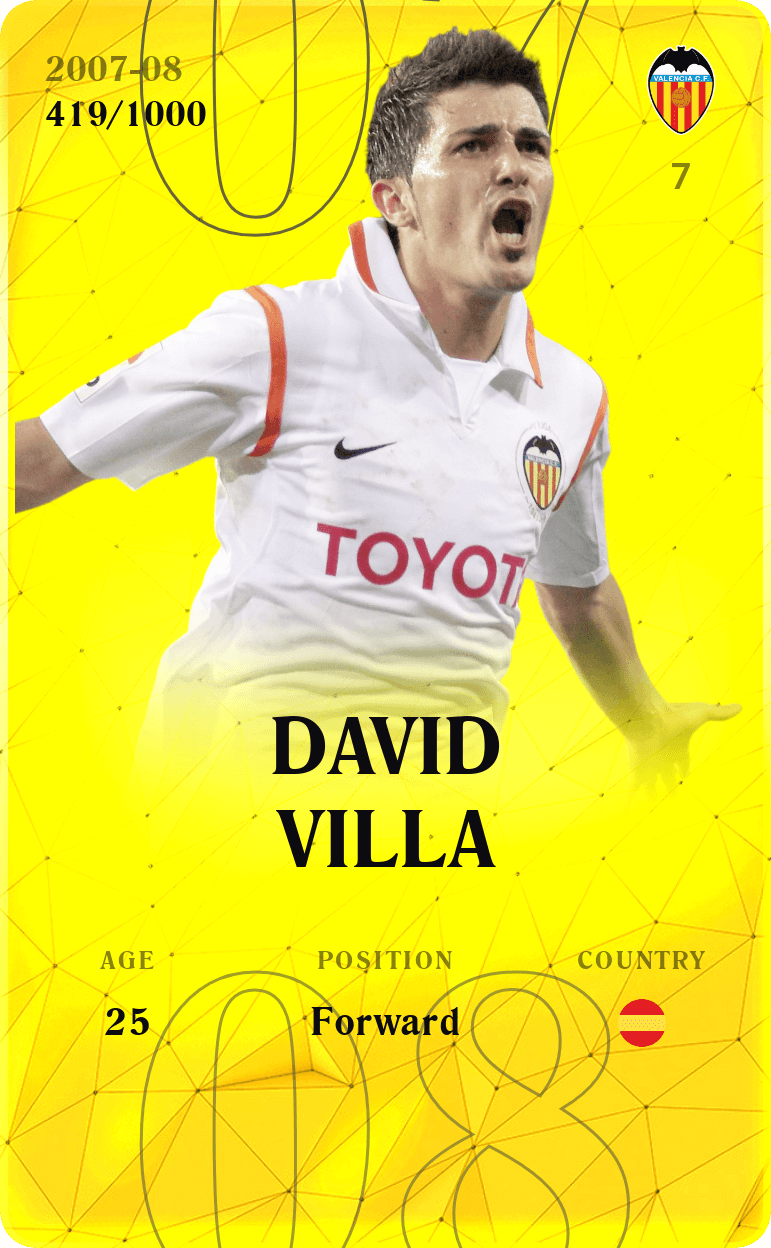David Villa 2007-08 • Limited 419/1000