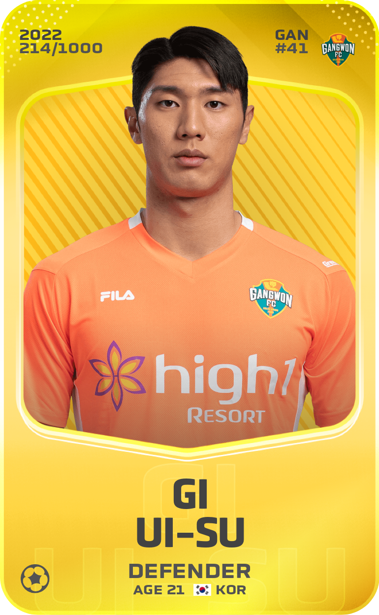 Sorare - Sorare Official - Gi Ui-Su 2022-23 • Limited 214/1000 - NFT # 7209091913706051670796175917735328664127143728312843807378916801741034477654