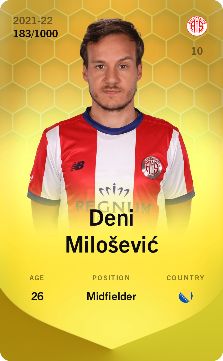 Sorare - Sorare Official - Deni Milošević 2021-22 • Limited 183/1000 - NFT # 25336057549815810992752975182426956009887415812087780244526117442563417403497