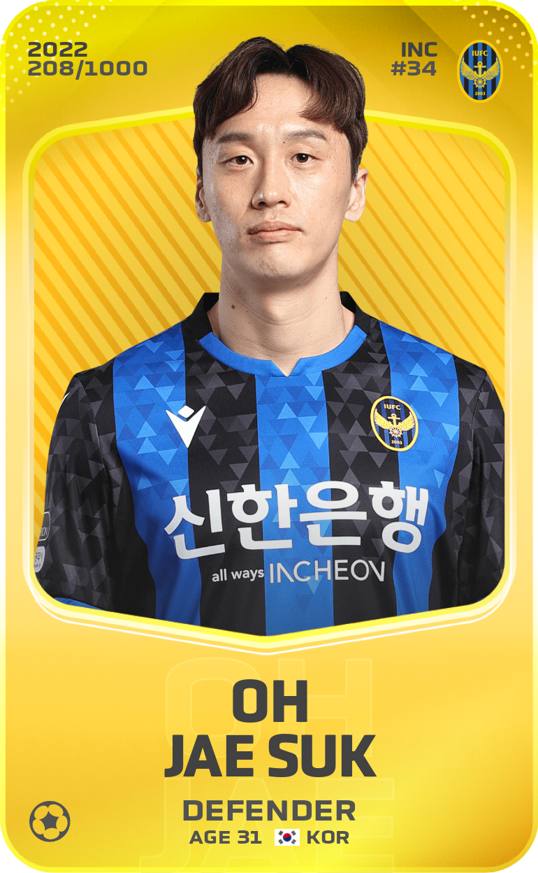Sorare - Sorare Official - Oh Jae Suk 2022-23 • Limited 208/1000 - NFT # 73174176265504881260919228328443878736302102633593871669731421380928445593431