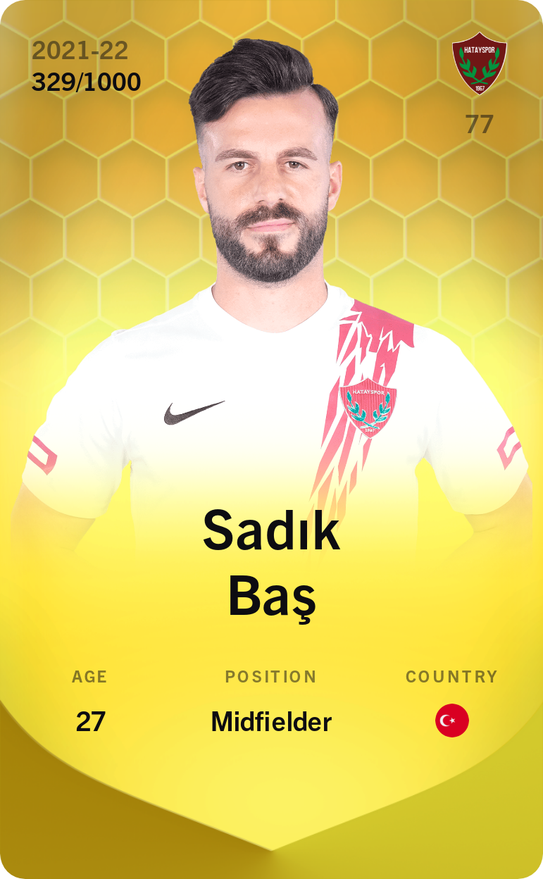 Sorare - Sorare Official - Sadık Baş 2021-22 • Limited 329/1000 - NFT # 46741053823857959646035687252150991436758182414084738607261246412417692857477