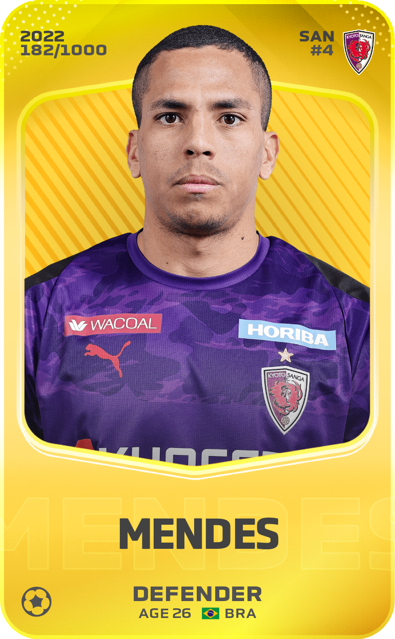 Sorare - Sorare Official - Mendes 2022-23 • Limited 182/1000 - NFT # 109609694143927049303477903409416685401675190626306740533429975066039001436947