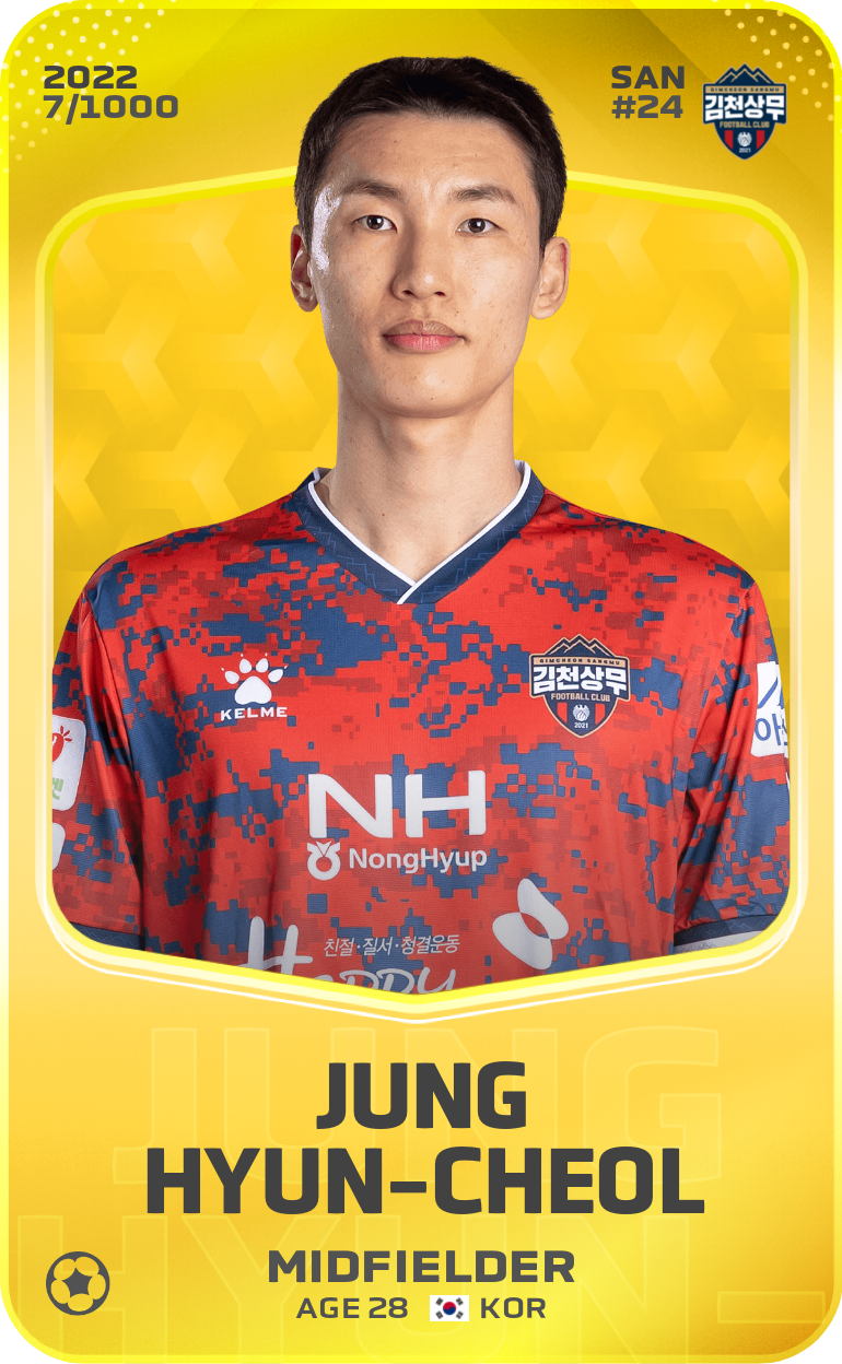 Sorare - Sorare Official - Jung Hyun-Cheol 2022-23 • Limited 7/1000 - NFT # 83076345550528415344273272827875698364990758649690973709906160625166172528832