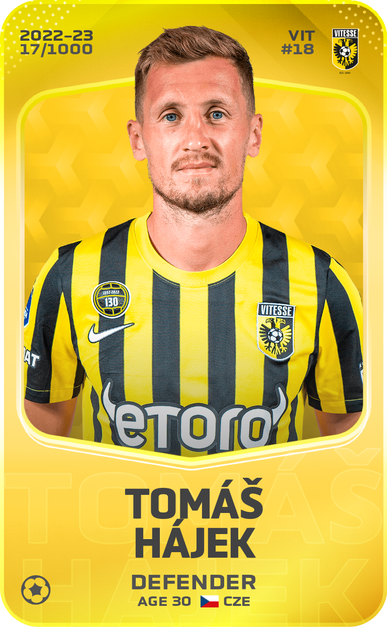 Sorare - Sorare Official - Tomáš Hájek 2022-23 • Limited 17/1000 - NFT # 19990533670904285535799085997760579758315274191301206794186630130384564241913