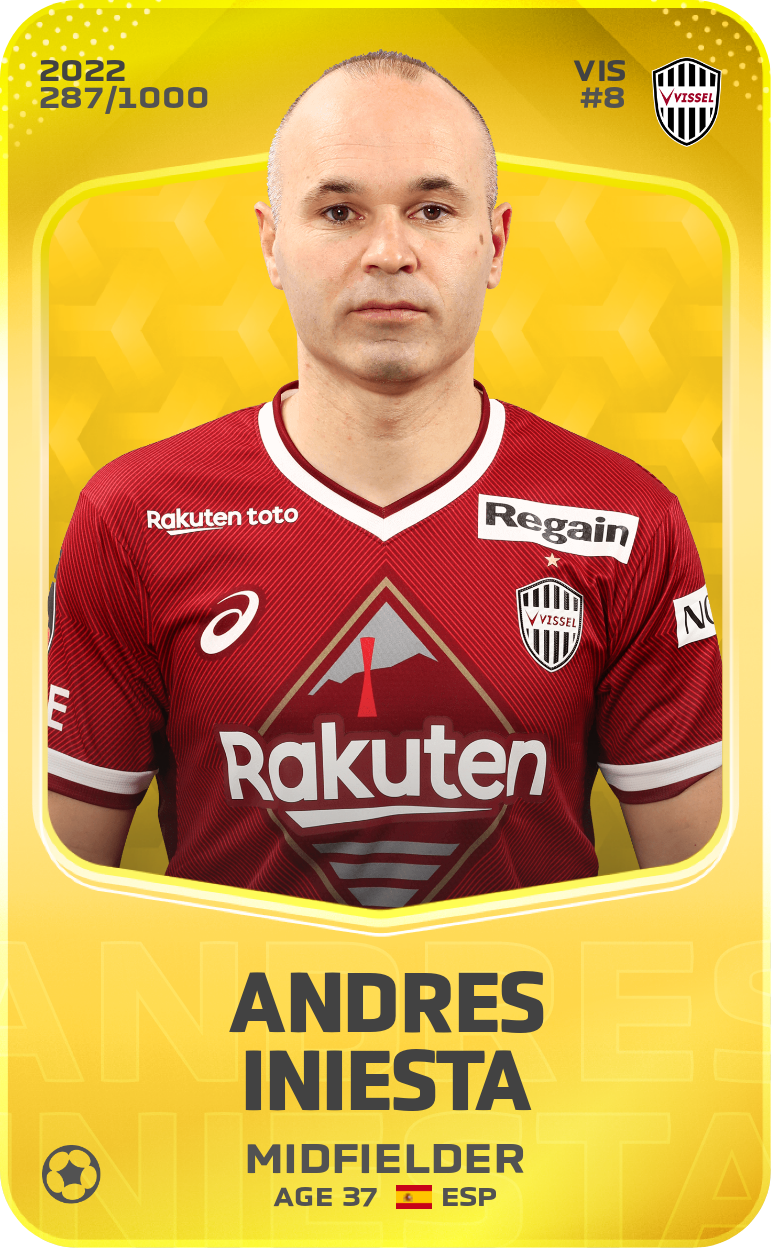 Sorare - Sorare Official - Andres Iniesta 2022-23 • Limited 287/1000 - NFT # 38436489874097552997569763150930177807188106094227382535607329634138267490657