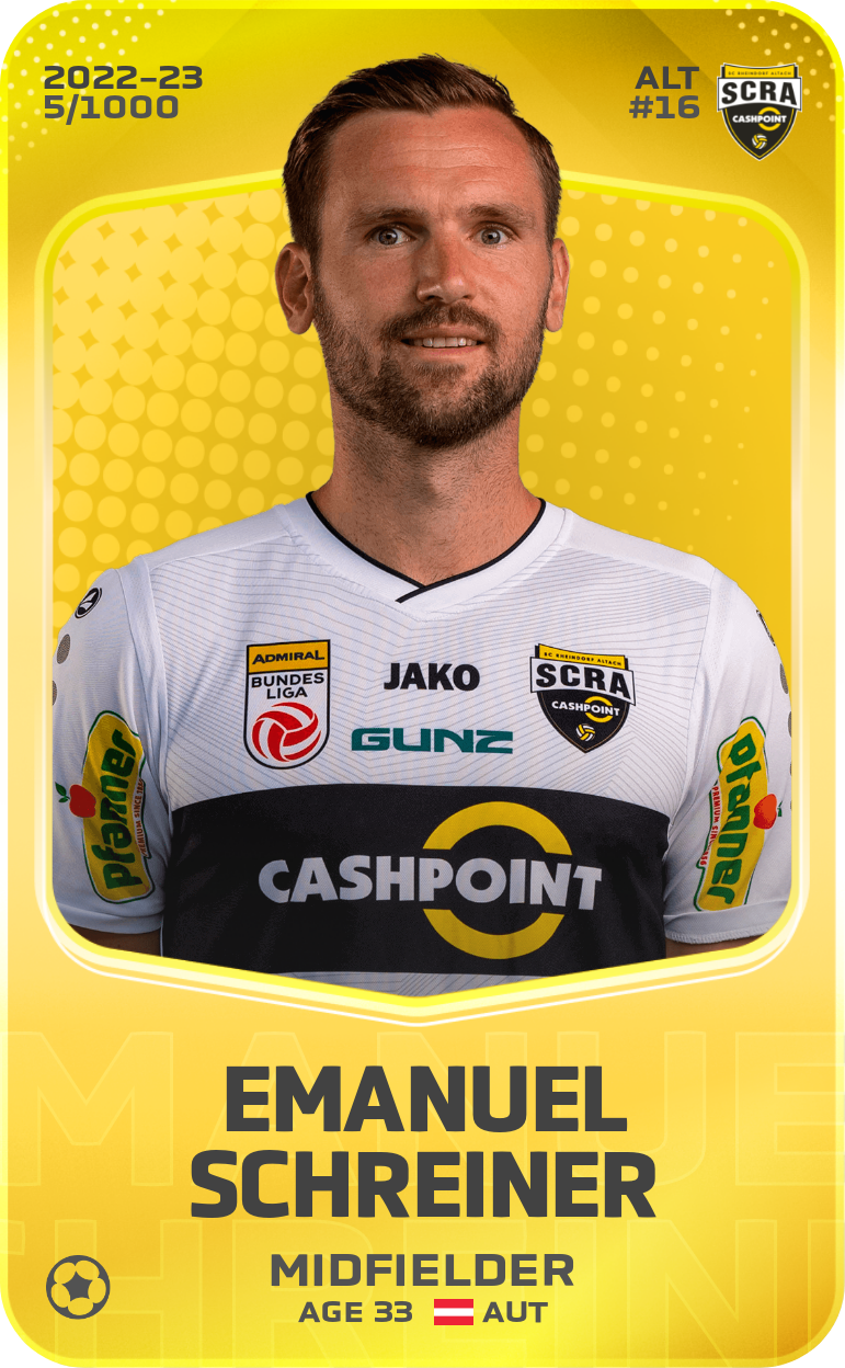 Sorare - Sorare Official - Emanuel Schreiner 2022-23 • Limited 5/1000 - NFT # 60719186271616436487430636198913082941988991144206537037797594092459038005645