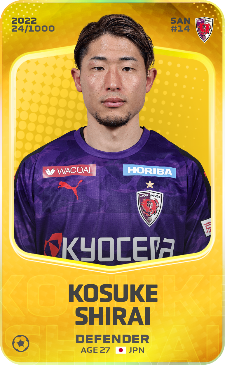 Sorare - Sorare Official - Kosuke Shirai 2022-23 • Limited 24/1000 - NFT # 99025830359736398745031374048760721124222020539242489039186654213662625171546