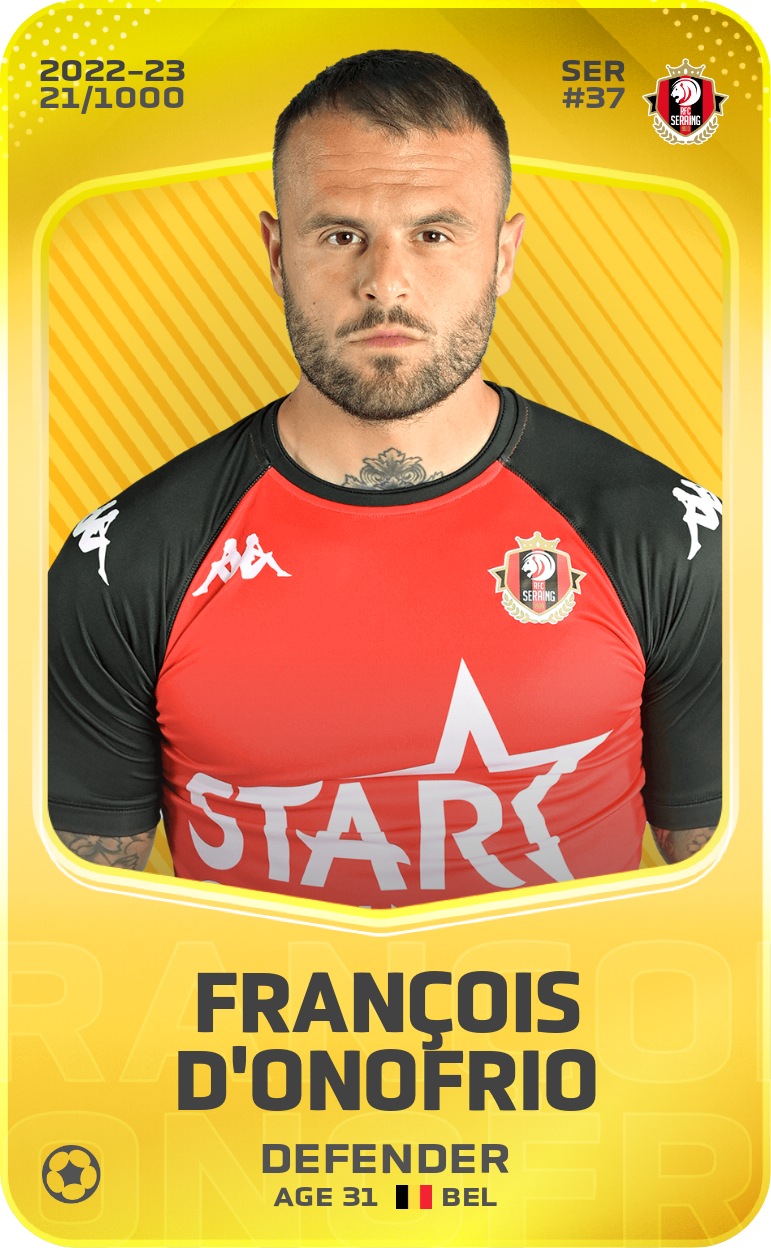 Sorare - Sorare Official - François D'Onofrio 2022-23 • Limited 21/1000 - NFT # 42089103656813249932068823395828836352618814521938907646760764329624595752305