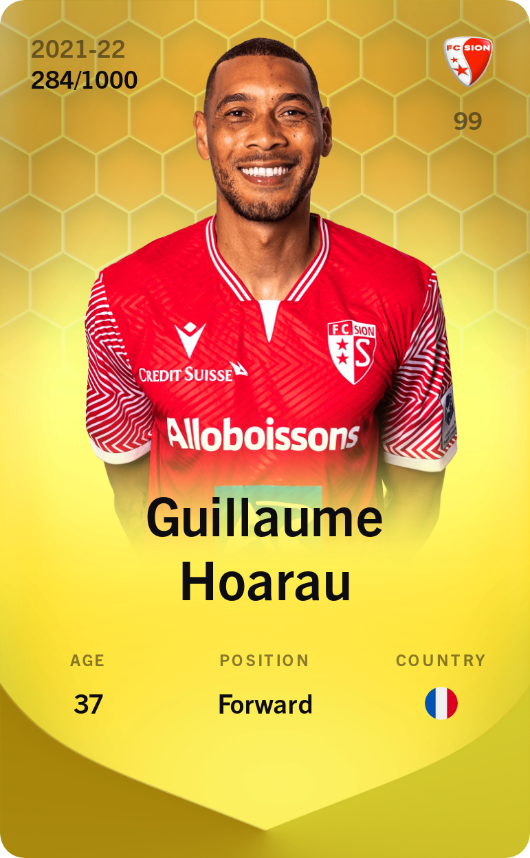 Sorare - Sorare Official - Guillaume Hoarau 2021-22 • Limited 284/1000 - NFT # 107574253618020582656281529007271249788529348864299668552368088421488118488896
