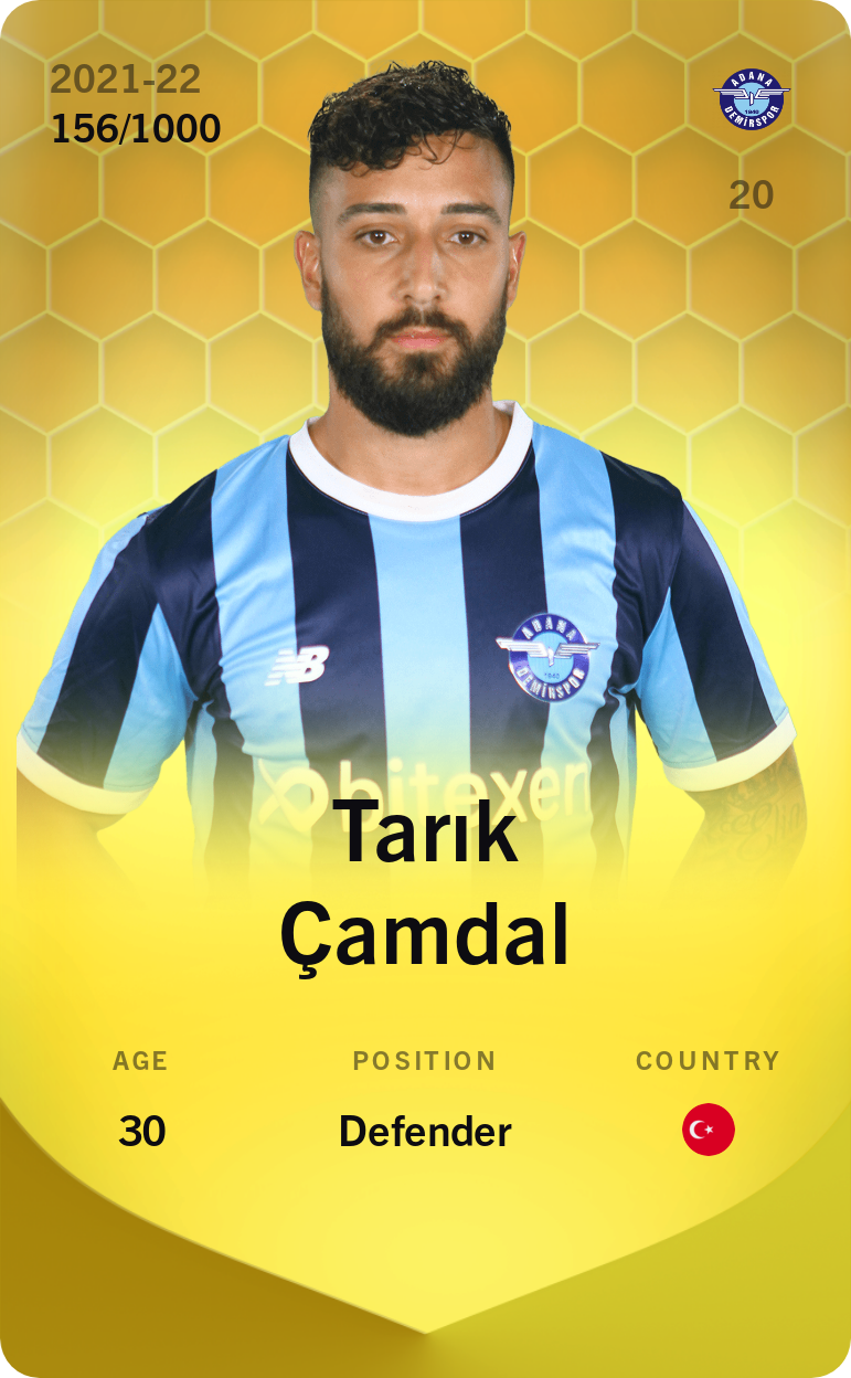 Sorare - Sorare Official - Tarık Çamdal 2021-22 • Limited 156/1000 - NFT # 40037953646554786044884005874261009668592991834009962323543799134787187804490