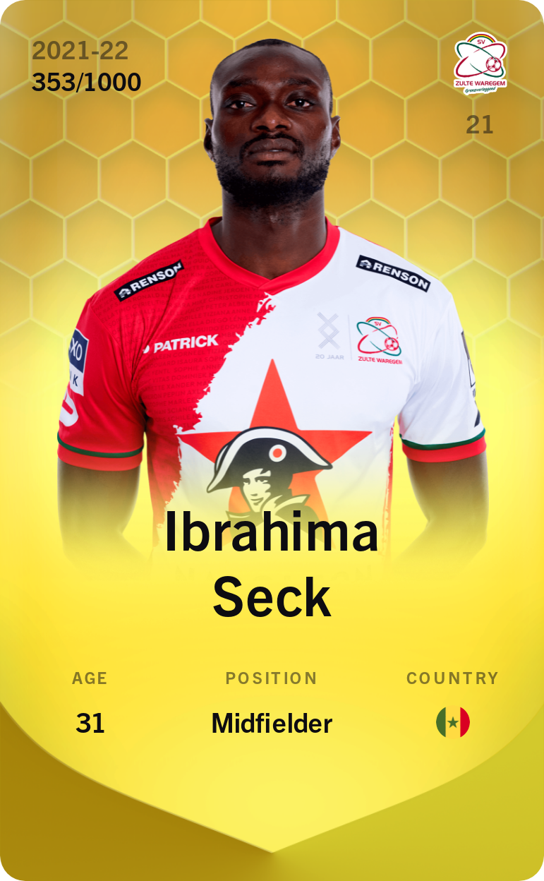 Sorare - Sorare Official - Ibrahima Seck 2021-22 • Limited 353/1000 - NFT # 102233696142571761216750104147211843977058325622273708399384465890681083291928
