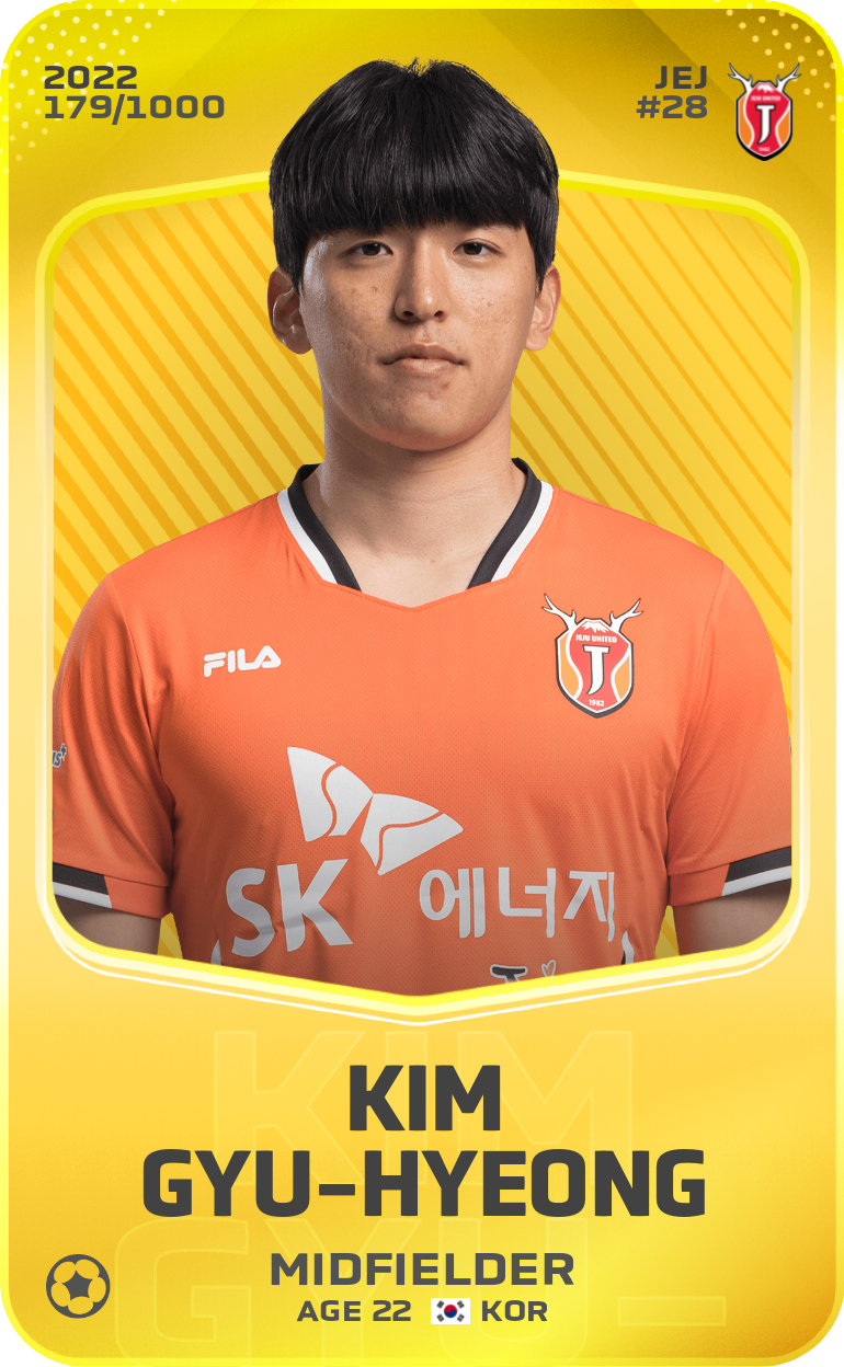 Sorare - Sorare Official - Kim Gyu-Hyeong 2022-23 • Limited 179/1000 - NFT # 114850114660034528800507200666308559442789632763798357108508029465561207432131