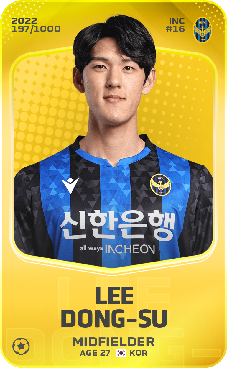 Sorare - Sorare Official - Lee Dong-Su 2022-23 • Limited 197/1000 - NFT # 50110956224791432287641928441566971600004687727046487212244402208990245124955