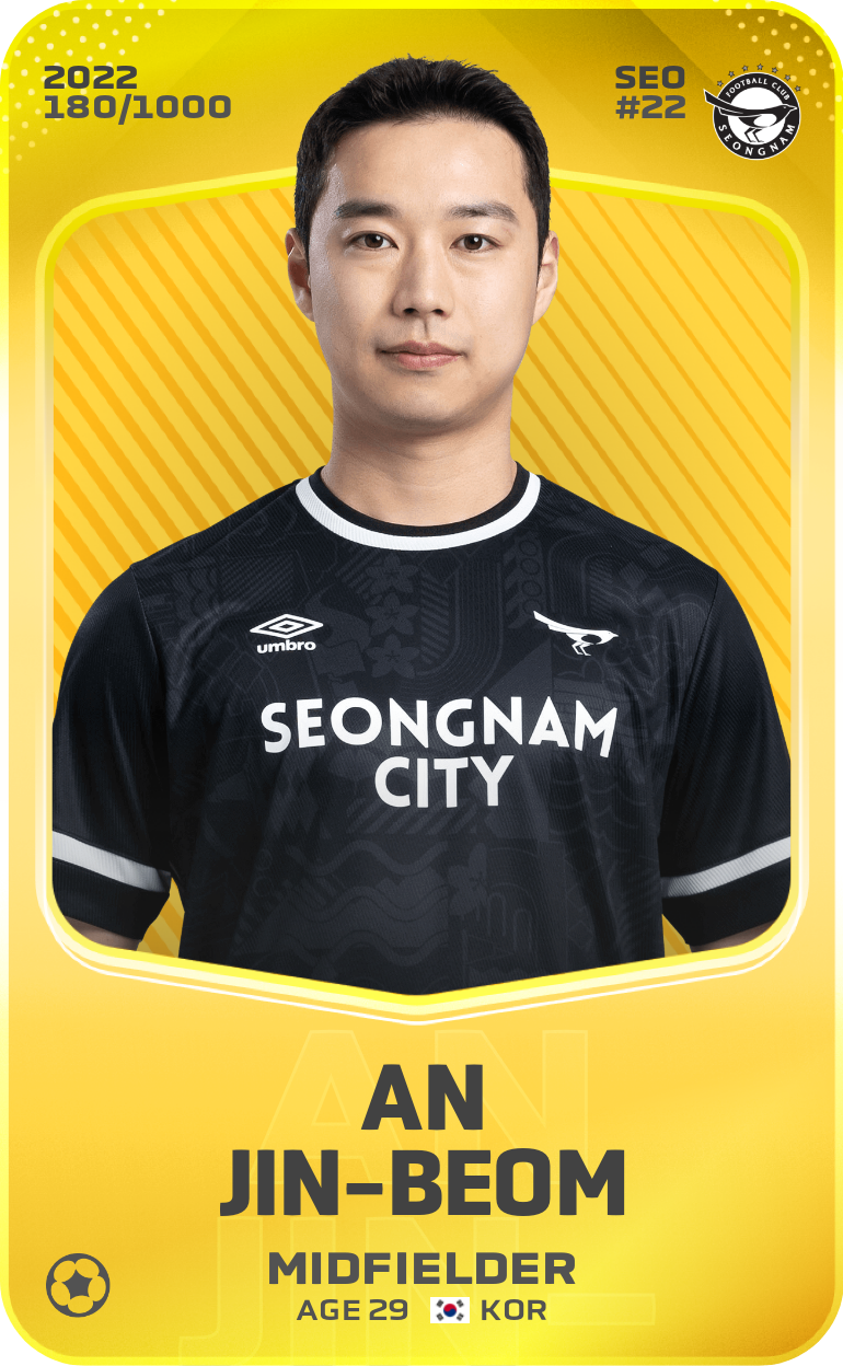 Sorare - Sorare Official - An Jin-Beom 2022-23 • Limited 180/1000 - NFT # 52844788452411540643973887321059574686376894976845873195480510427362619532348