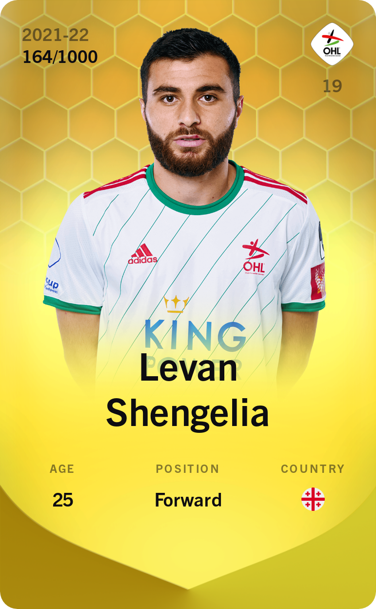 Sorare - Sorare Official - Levan Shengelia 2021-22 • Limited 164/1000 - NFT # 47942425178574316891903078189645836442346463766662909660905998234450582015968