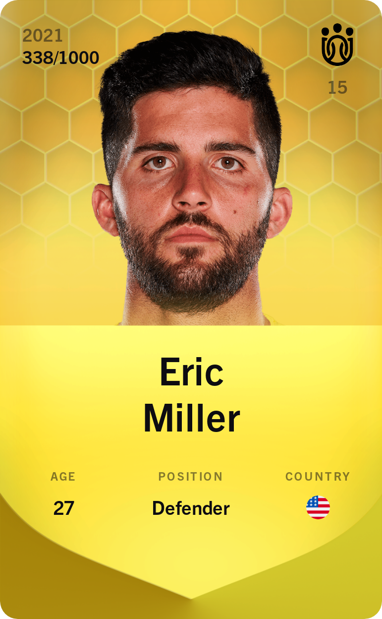 Sorare - Sorare Official - Eric Miller 2021-22 • Limited 338/1000 - NFT # 74396803155753619348505685366391215799546201089434878969289194079464125008672