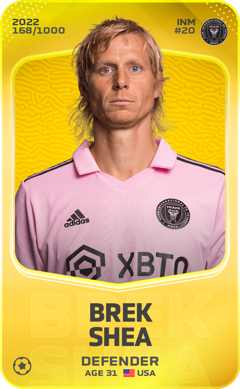 Sorare - Sorare Official - Brek Shea 2022-23 • Limited 168/1000 - NFT # 13957970206857036694072391379193905006348810086939303388980630252346133092382