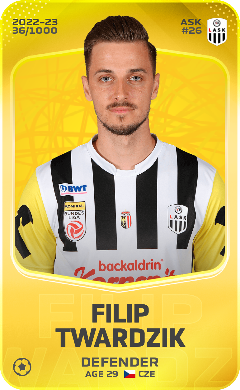 Sorare - Sorare Official - Filip Twardzik 2022-23 • Limited 36/1000 - NFT # 102058159193790626949717296776327030163196128344275700613979485025957490527669