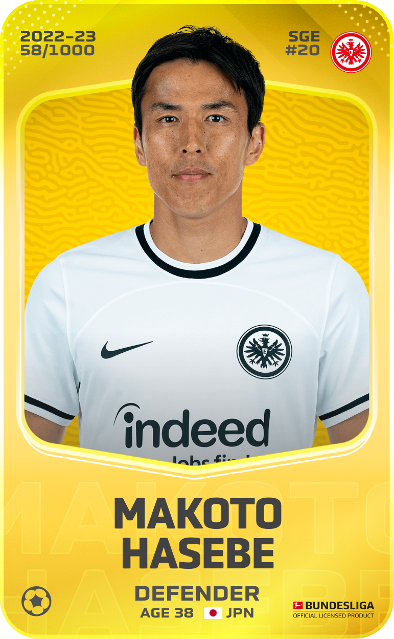 Sorare - Sorare Official - Makoto Hasebe 2022-23 • Limited 58/1000 - NFT # 57415315096589480927554135805246097921978492937813063546097721370226805325043
