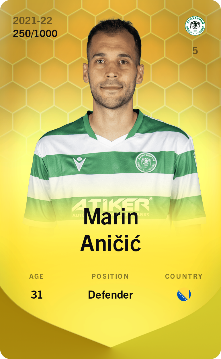Sorare - Sorare Official - Marin Aničić 2021-22 • Limited 250/1000 - NFT # 54141796627728570566643983046969300001351242349810043718390788525600991586972