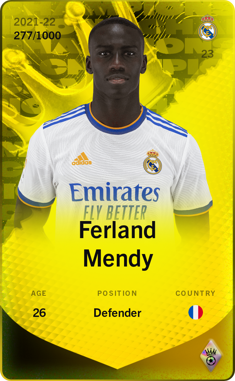 Sorare - Sorare Official - Ferland Mendy 2021-22 • Limited 277/1000 - NFT # 46005020429415611898486873833062387034800615775090321750229605352103514846998