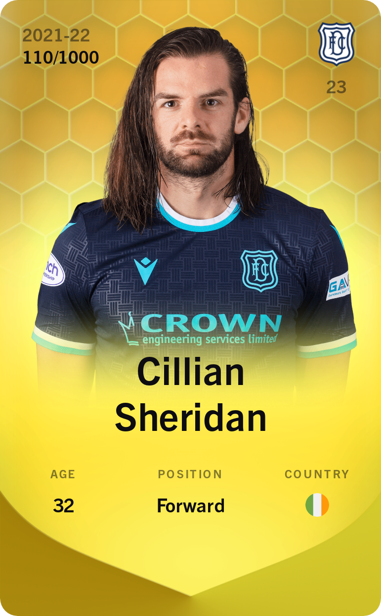 Sorare - Sorare Official - Cillian Sheridan 2021-22 • Limited 110/1000 - NFT # 23447914366324397408058824273143705416085396978751926638068159737339839130759