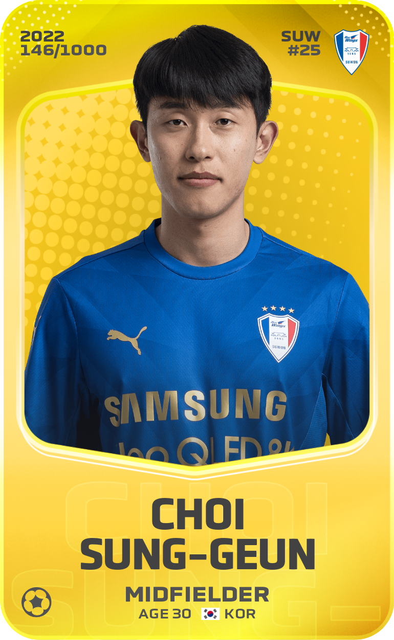 Sorare - Sorare Official - Choi Sung-Geun 2022-23 • Limited 146/1000 - NFT # 47679780643076988383517938119643926209007095983682784237380959656891735199204